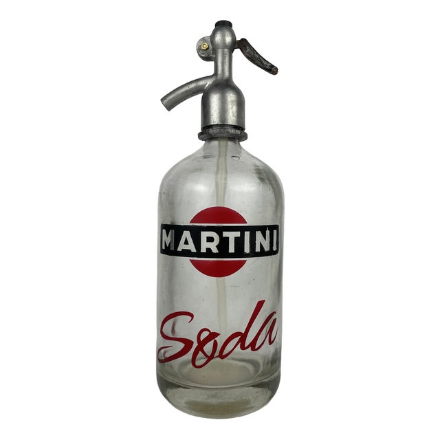 Italian Promotional Martini Soda Bottle, 1950s For Sale