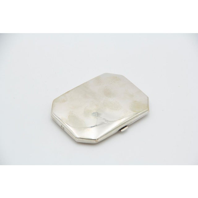 Plain Silver Cigarette Case with Beveled Corners For Sale - Image 3 of 3