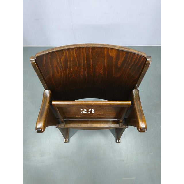 Vintage Cinema Chair in Beech, 1950s For Sale - Image 10 of 13