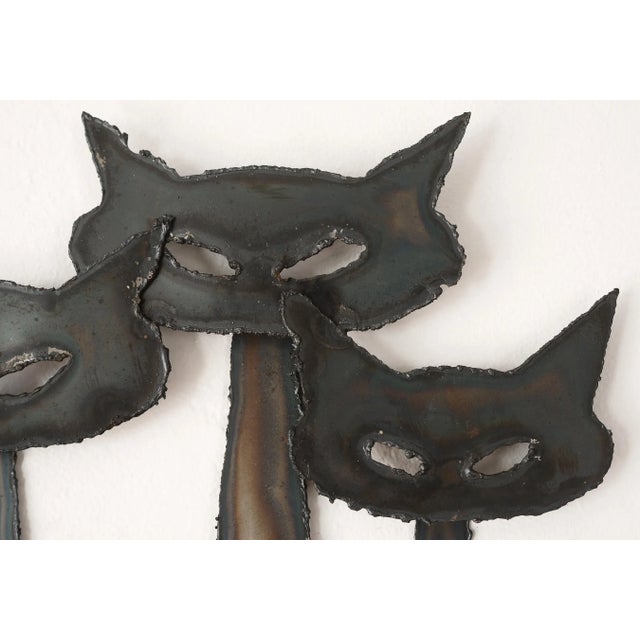 Peter Pepper Products Vintage Mid Century Peter Pepper Products Metal Cats Wall Sculpture For Sale - Image 4 of 10
