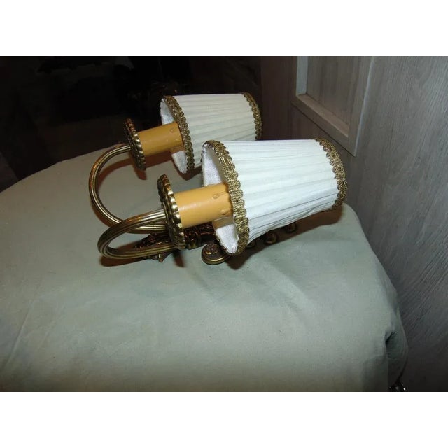 1970s Vintage Brass Double Wall Lamp, 1970s For Sale - Image 5 of 8