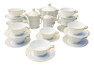 Porcelain Tea Set for 12 from Bernardaud Limoges, 1950s, Set of 27