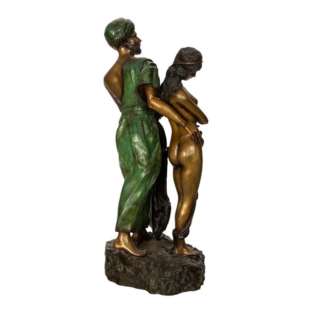 1910s Franz Bergmann Franz Bergmann Orientalist Arab Female Group Cold Painted Bronze Signed For Sale In Portland, OR - Image 6 of 13