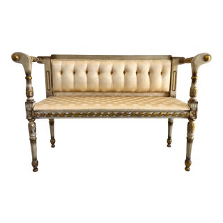 Vintage Regency Neoclassical Settee For Sale