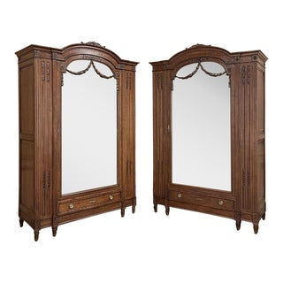 Pair 19th Century French Louis XVI Armoires For Sale