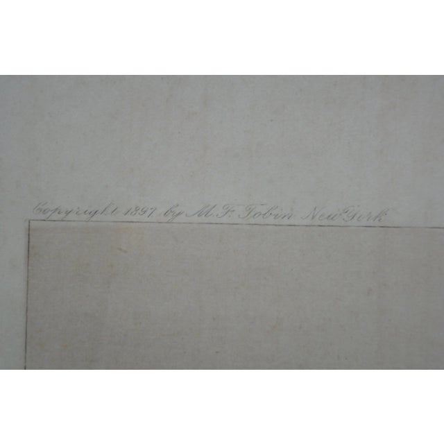 Black Antique Louise Howland King Signed Birthplace of George Washington Etching 30" For Sale - Image 8 of 11