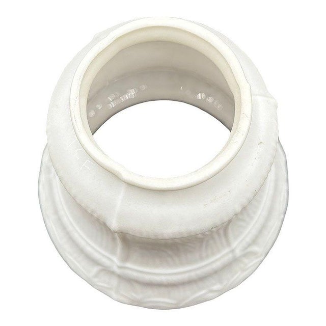 1950s 1950s Art Nouveau Frosted Milk Glass Bellflower Floral & Stripes Globe , 2.25" Fitter For Sale - Image 5 of 7