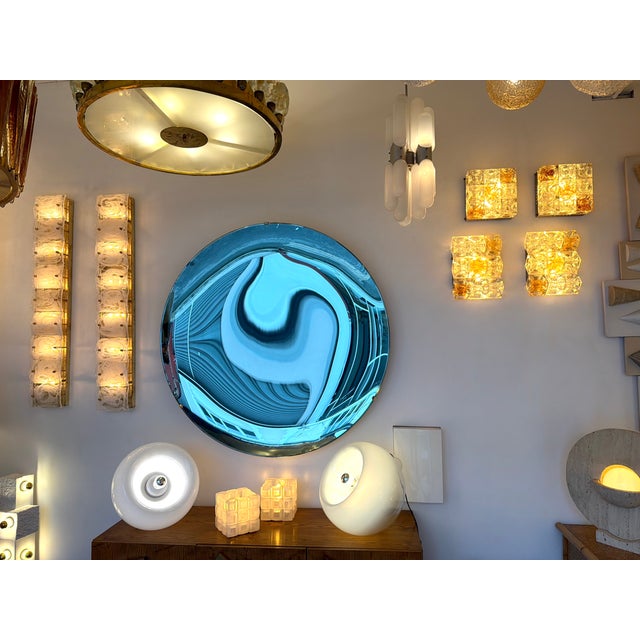 Poliarte Pair of Glass Cube Square Metal Sconces by Poliarte, Italy, 1970s For Sale - Image 4 of 11