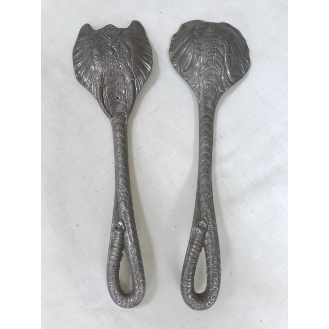 1990s Vintage Arthur Court Elephant Salad Servers For Sale - Image 5 of 7