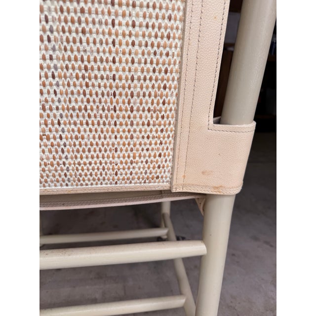 Ivory Palecek Cashew Leather Dining Chair For Sale - Image 8 of 11