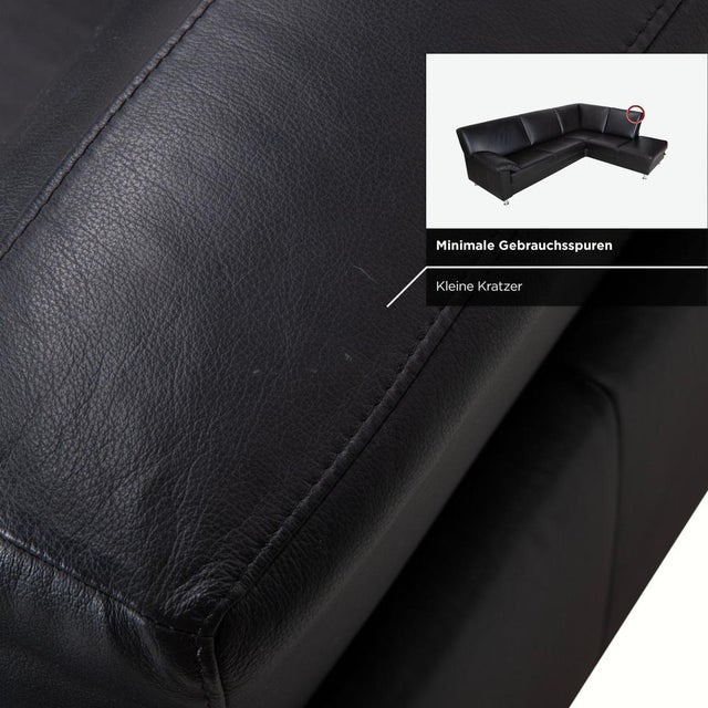 Concept Plus Corner Sofa in Black Leather from Ewald Schillig For Sale - Image 9 of 17