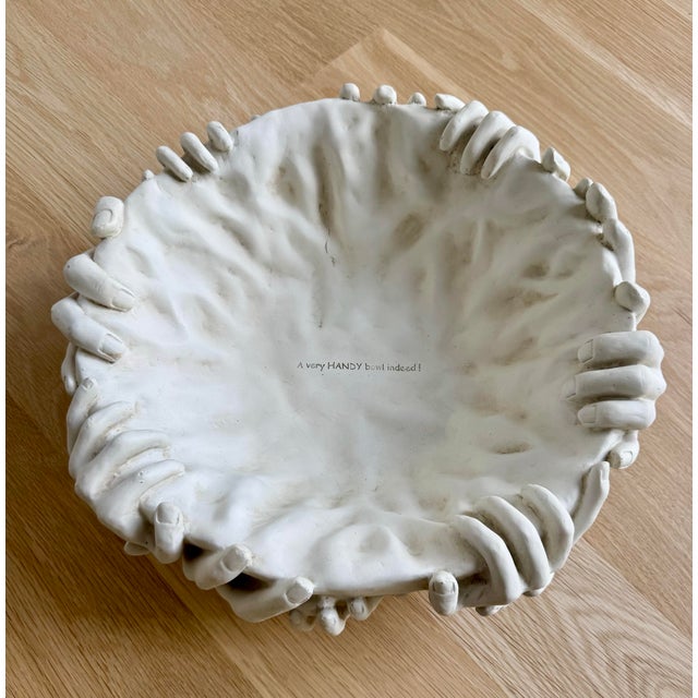 Sculpture Materials Rare Vintage Perpetual Hands Bowl by TMS (The Museum Store,) 2007, in the Style of Fornasetti For Sale - Image 7 of 8