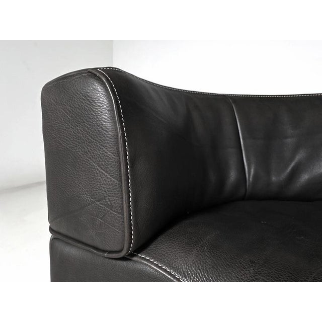 Black DS-15 Modular Sofa in Black Buffalo Leather from De Sede, 1970s For Sale - Image 8 of 10