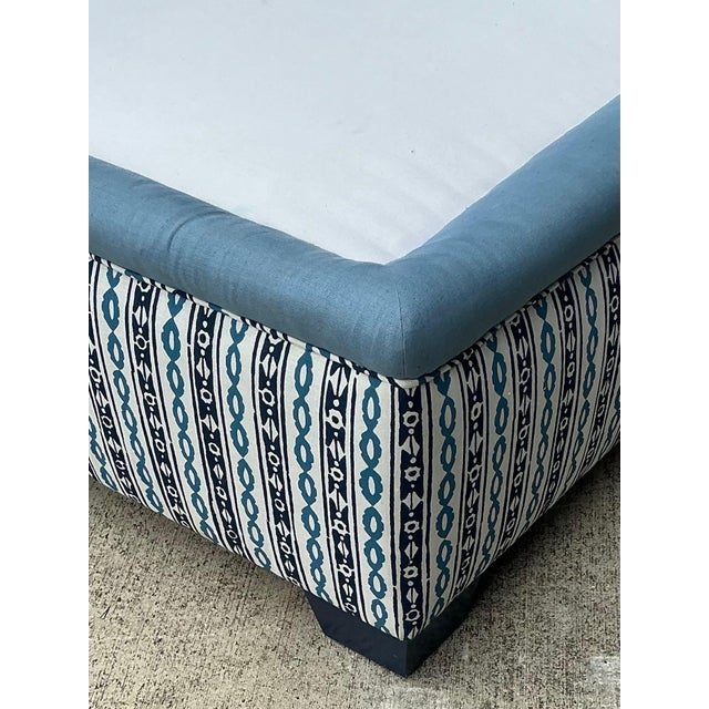 Late 20th Century Vintage Upholstered Queen Bed Frame For Sale - Image 5 of 13