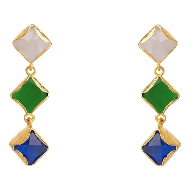 Trinity Glow Triple Drop Earrings, A Pair For Sale