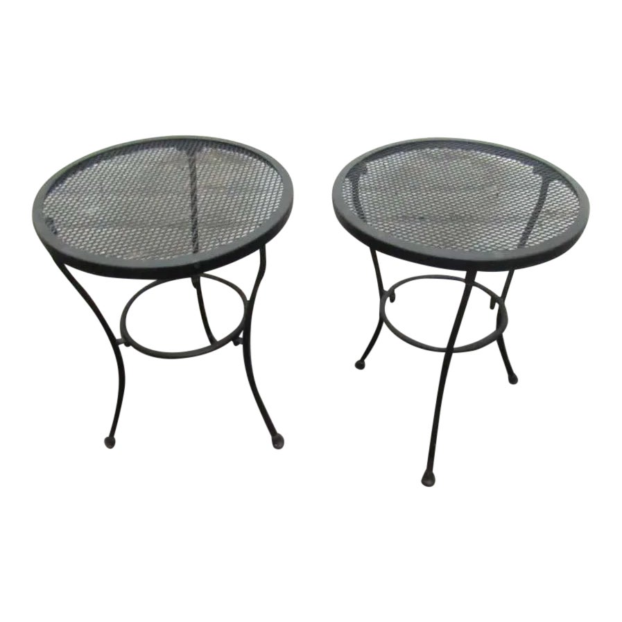 Vintage Black Metal Side Tables a Pair Chairish