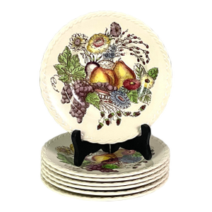 1940s Vernon Kilns-“Fruitdale”-Dessert/Hors D’oeuvre/Snack Plates-Set of 7