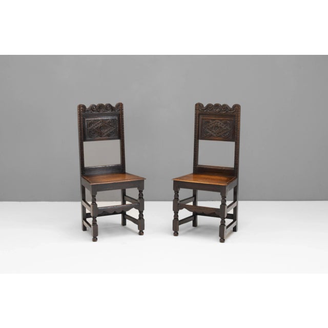 Oak Hall Chairs, 1930s, Set of 2 For Sale - Image 10 of 10