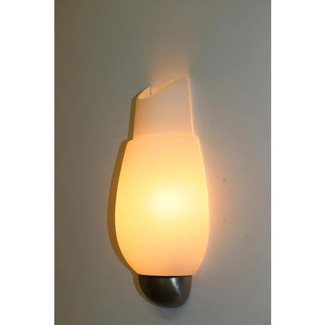 Modern Murano Wall Lamp White Glass For Sale In New York - Image 6 of 8
