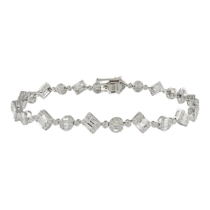 Asymmetrical 2.91 Carat Diamond Bracelet Made in 18k