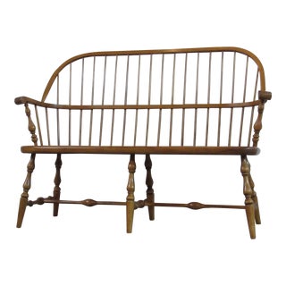 Ethan Allen Windsor Style Solid Maple Bench For Sale