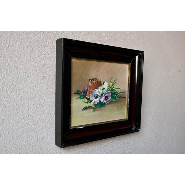 1920s P. Fruet, Anemones and Mimosa, 1920s, Oil on Canvas, Framed For Sale - Image 5 of 9