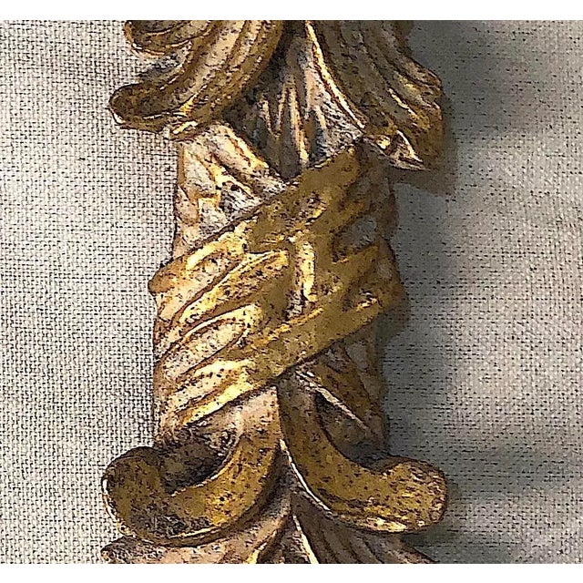 Neoclassical Carved Gilt Wall Swags - Pair For Sale - Image 9 of 11