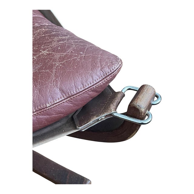 1970s Falcon Chair & Ottoman by Sigurd Ressell 1970s Brown Leather Bentwood Frame For Sale - Image 5 of 11