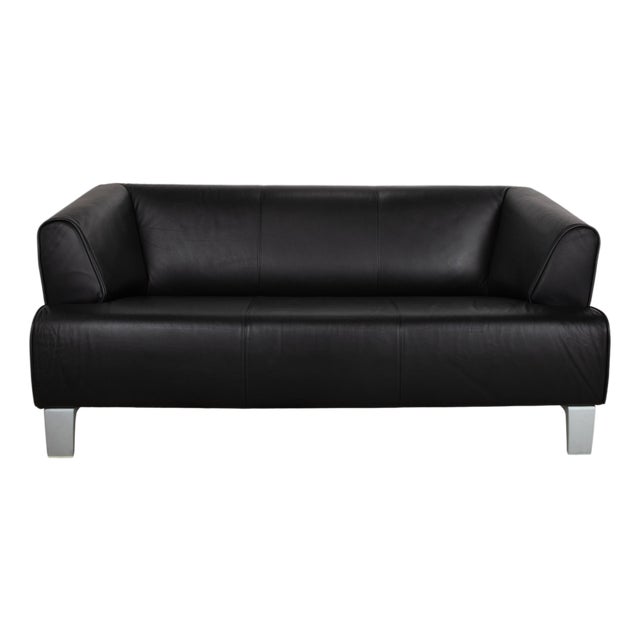 Model 2300 2-Seater Sofa in Black Leather from Rolf Benz For Sale