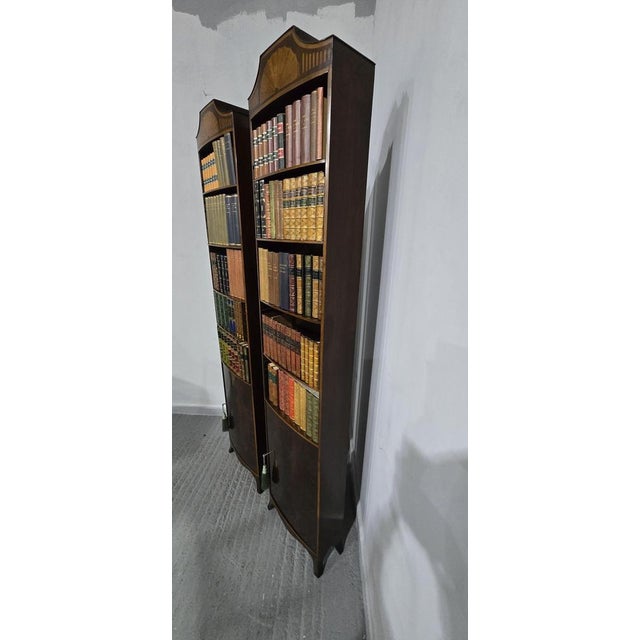 Mahogany Open Adjustable Library Bookcases, Set of 2 For Sale - Image 15 of 18