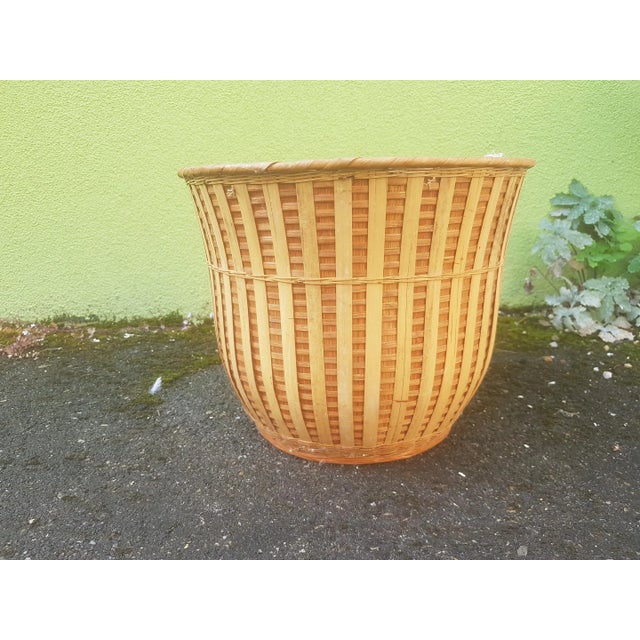 Vintage Wicker Cache Pot, 1970s For Sale - Image 4 of 9