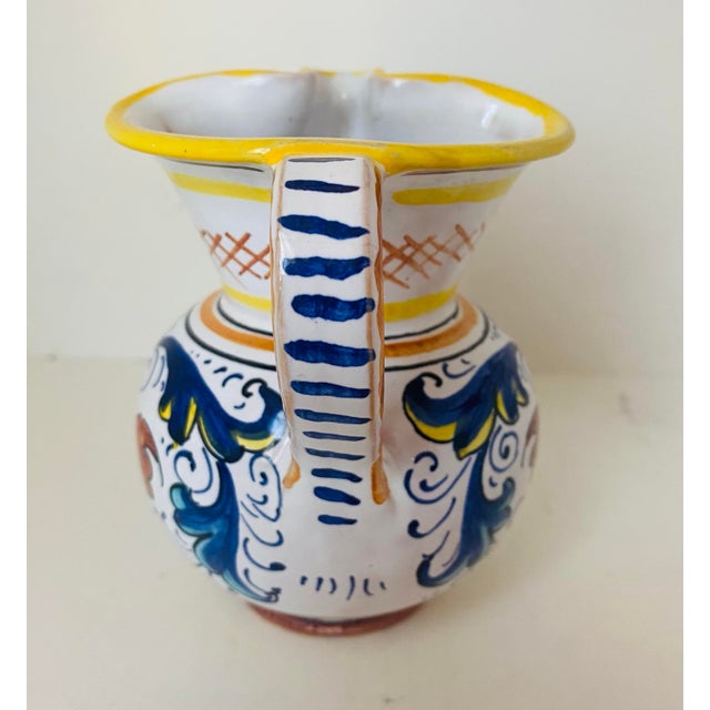 Small Italian Majolica Ricco Deruta Pitcher or Creamer For Sale - Image 4 of 8