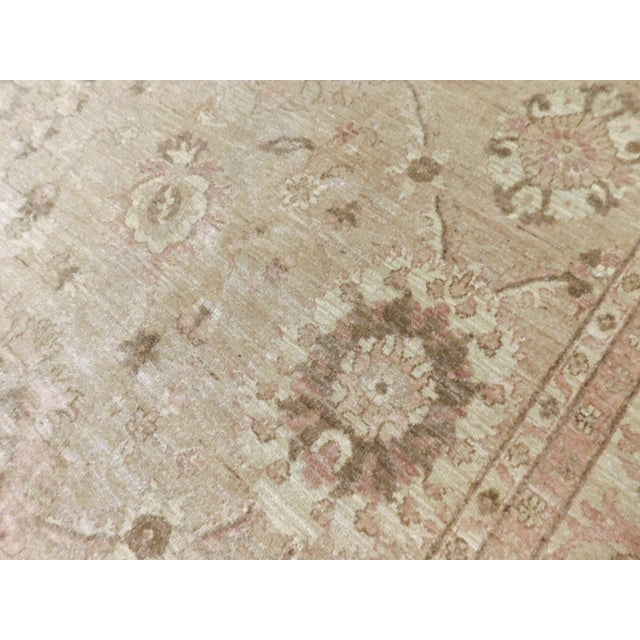 1990s Vintage Hand Knotted Wool Pile Rug in Soft Color Palette. 9'6"x 14'6" For Sale - Image 5 of 18