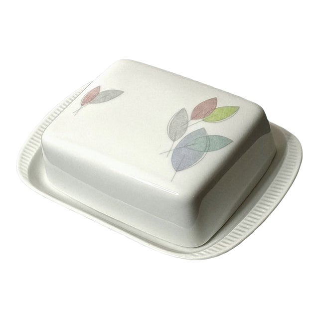 Vintage Arzberg Germany Square Butter Dish W/Lid Bone China Arz3415 Leaves For Sale