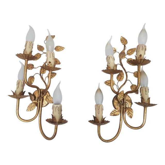 Hollywood Regency Wall Lamps in the style of Coco Chanel, France, 1960s, Set of 2 For Sale