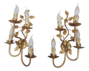 Hollywood Regency Wall Lamps in the style of Coco Chanel, France, 1960s, Set of 2