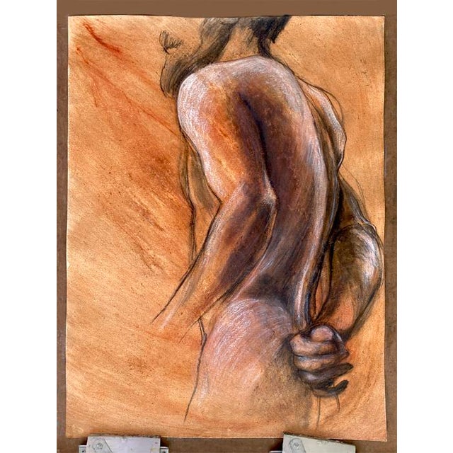 Contemporary Contemporary Figurative Oil, Pastel and Charcoal Sketch For Sale - Image 3 of 8
