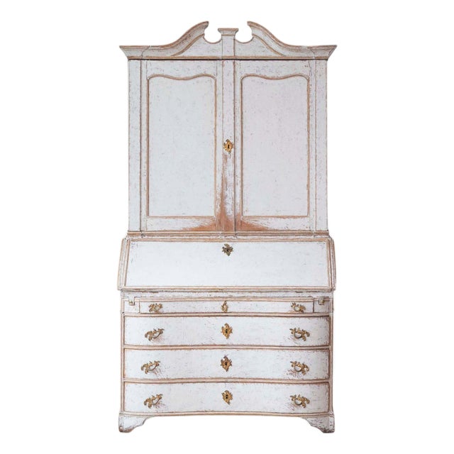 Danish 18th Century Rococo Secretary, c.1760 For Sale