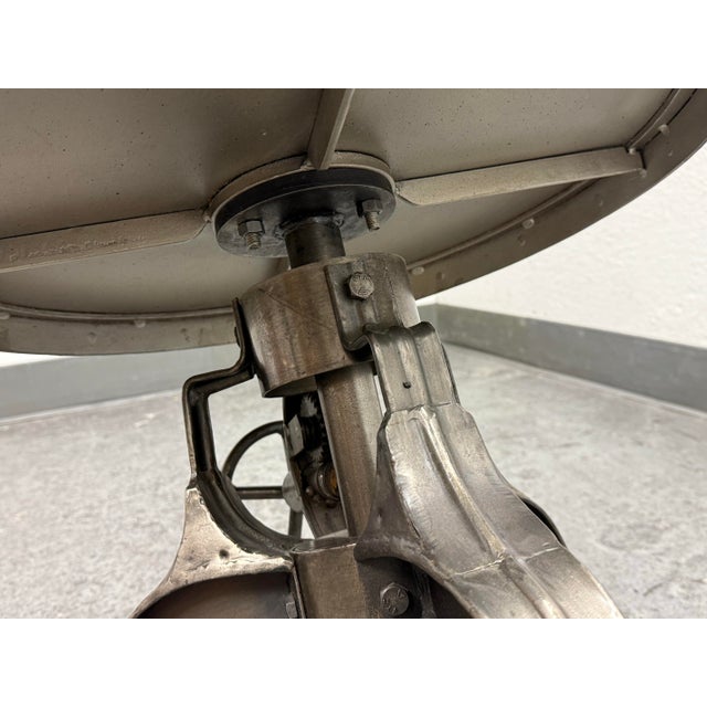 Arhaus Industrial Modern Round Metal Adjustable Weston Crank End Table For Sale - Image 12 of 12
