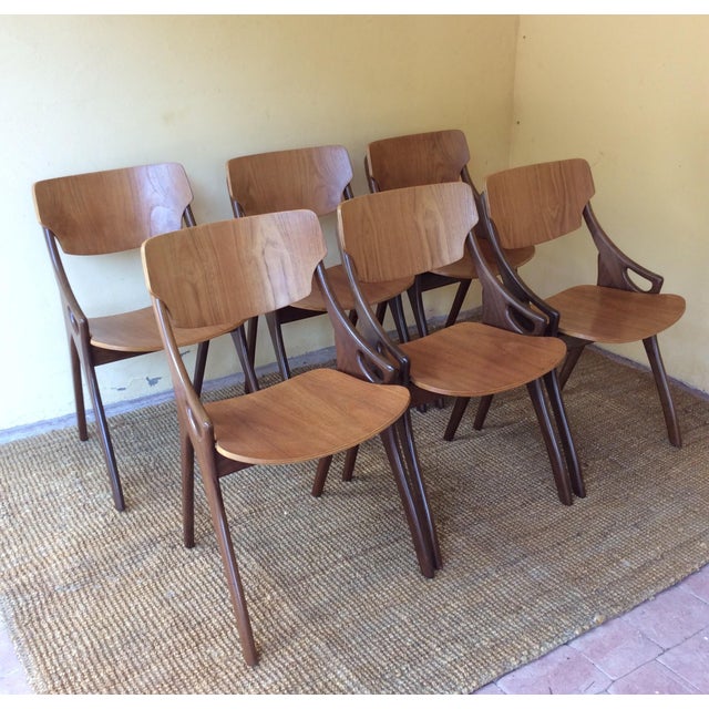 Danish Dining Chairs by Hovmand Olsen for Mogens Kold, 1960s, Set of 6 For Sale - Image 3 of 15