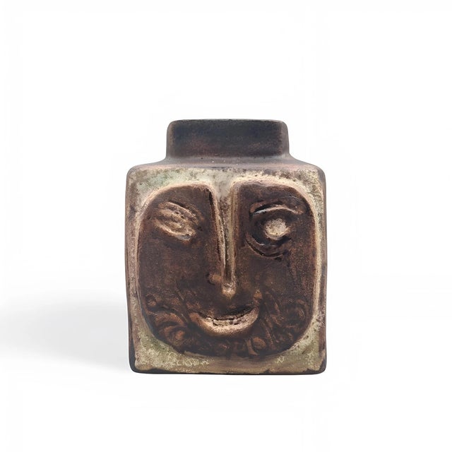 Ceramic Vase with Face Motif by Helmut Schäffenacker, Germany, 1960s For Sale - Image 18 of 18
