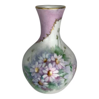 Vintage Hand Painted Flower Vase For Sale