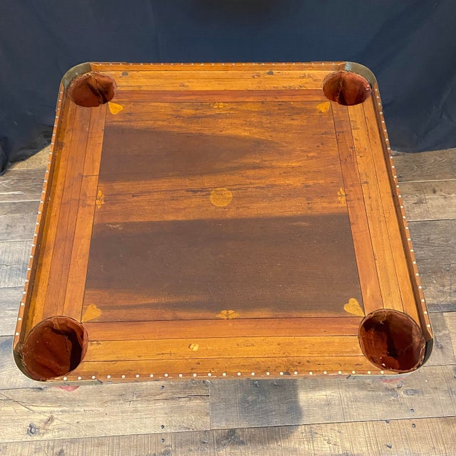 Wood Antique Early Americana Games Card Table With Corner Pockets, Circa 1900 For Sale - Image 7 of 11