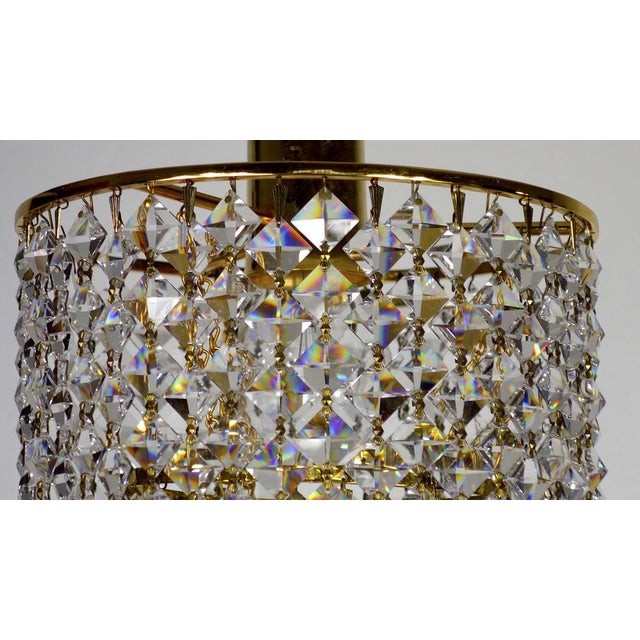 Brass and Crystal Rainbow Chandelier from Palwa, 1970s For Sale - Image 9 of 18
