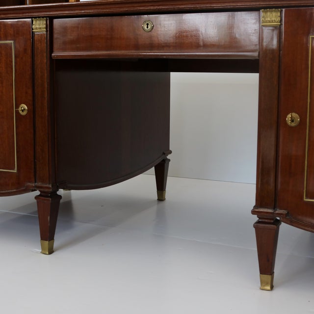 1940s DE COENE FRÈRES Neoclassical Mahogany Desk, Belgium For Sale - Image 10 of 10
