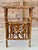 Late 20th Century Vintage Faux Bamboo Rattan Side Table With Grasscloth Top For Sale - Image 5 of 12