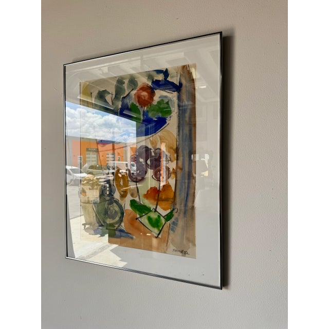 1982 Vintage Expressionist Abstract Watercolor Painting by Yamill For Sale - Image 4 of 12