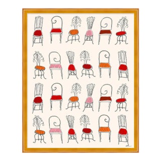 Chairs Galore by Carly Kuhn in Gold Frame, Small Art Print For Sale