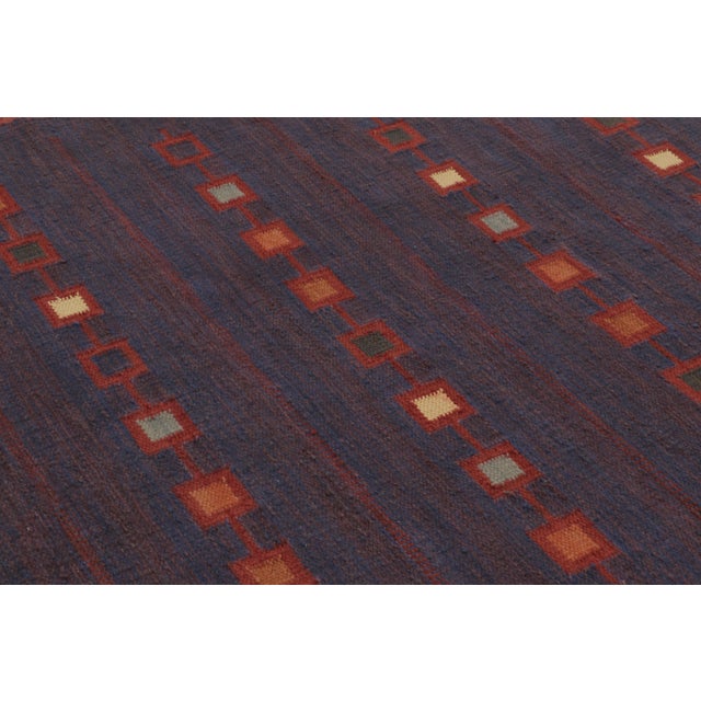 2010s Rug & Kilim’s Scandinavian-Inspired Rug, Purple-Blue With Geometric Patterns For Sale - Image 5 of 8
