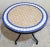 Metal 24" Multi-Color Moroccan Mosaic Table in Camel, Blue and White - 2 Pieces For Sale - Image 7 of 7